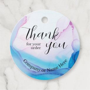 Elegant Thank You Professional Business Watercolor Favour Tags
