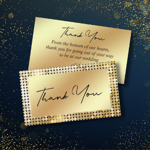 elegant thank you retro disco gold chic wedding card