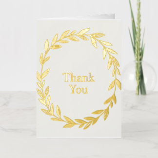 Elegant Thank You – Sage Botanical Design Foil Greeting Card