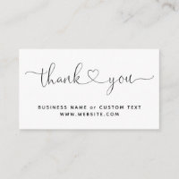 Elegant Thank You Script Heart Chic Purchase Order