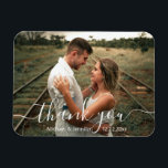 elegant thank you simple script wedding photo magnet<br><div class="desc">elegant thank you simple script wedding photo Magnet</div>