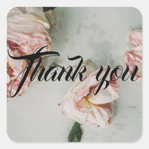 Elegant thank you Square Stickers