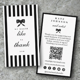 Elegant Thank You Support Small Business  Business Card