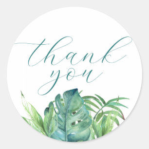 Elegant Thank You Tropical Wedding Stickers