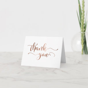 Elegant Thank You w/ Faux Copper Foil Script Card