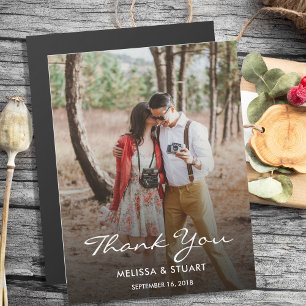 Elegant Thank you Wedding photo magnetic card