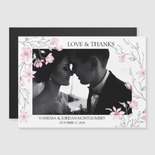 Elegant Thank You Wedding Photo Magnolia Frame