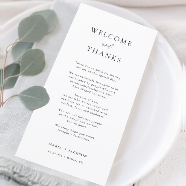 Elegant Thank You Welcome and Thanks Place Cards (Creator Uploaded)