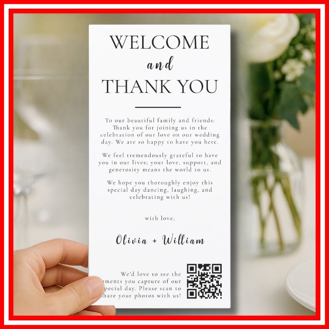 Elegant Thank You Welcome & Thanks QR Place Cards  (Creator Uploaded)