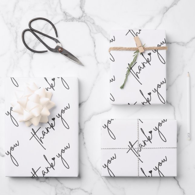 Elegant thank you wrapping paper (Front)