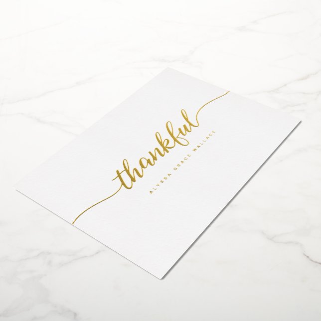 Elegant Thankful Script Personalised thank you  (Rotated)