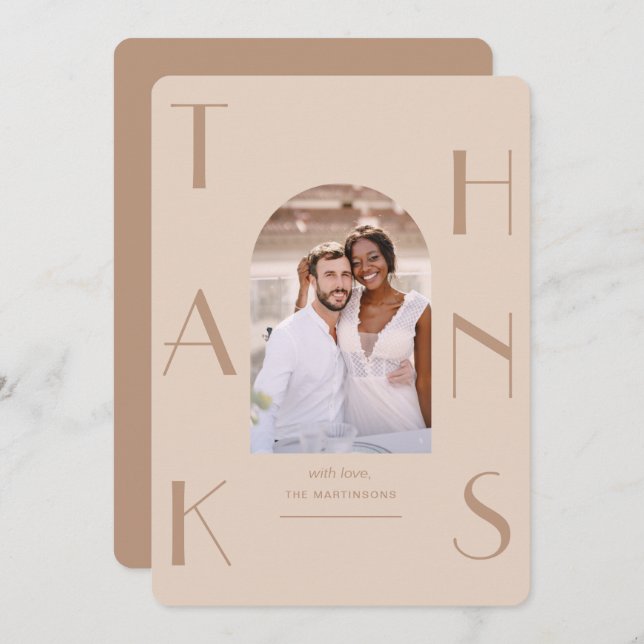 Elegant Thanks Photo Wedding Thank You Card (Front/Back)
