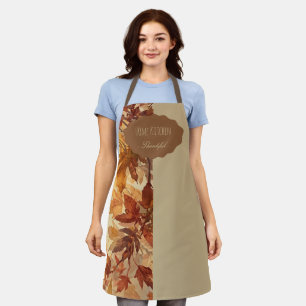 Elegant,Thanksgiving, Autumn Leaves,Rustic Apron