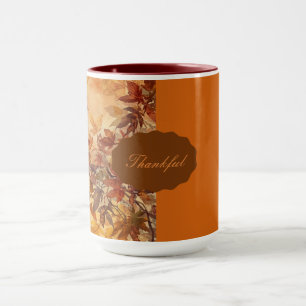 Elegant,Thanksgiving, Autumn Leaves,Rustic Mug