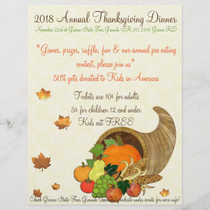Elegant Thanksgiving COMMUNITY EVENT DINNER RAFFLE Flyer