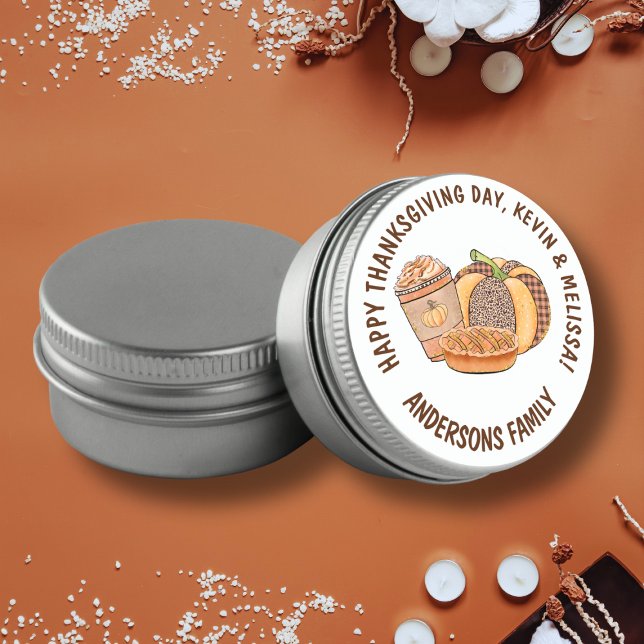 Elegant Thanksgiving Day Classic Round Sticker (Creator Uploaded)