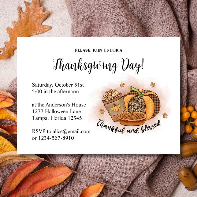 Elegant Thanksgiving Day Invitation (Creator Uploaded)