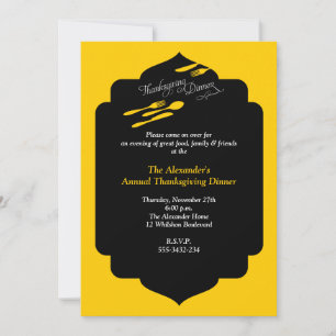 Elegant Thanksgiving Dinner Invitation