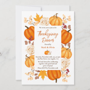 Elegant Thanksgiving Dinner Invitation