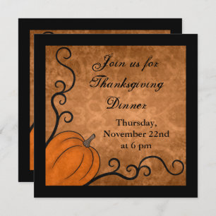 Elegant Thanksgiving dinner Invitation