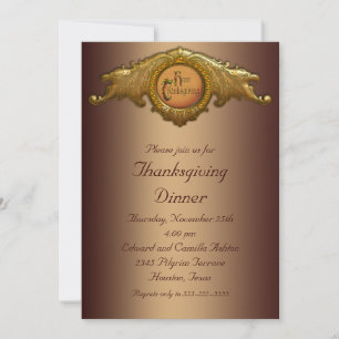 Elegant Thanksgiving Dinner Party Invitations