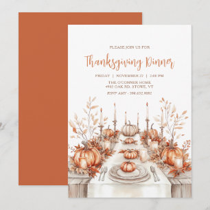 Elegant Thanksgiving Dinner Table Invitation