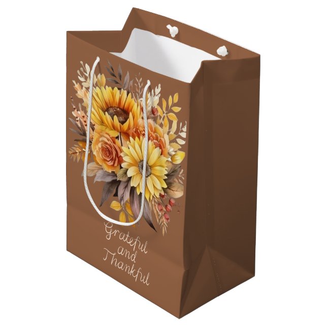 Elegant Thanksgiving Entertaining Medium Gift Bag (Front Angled)