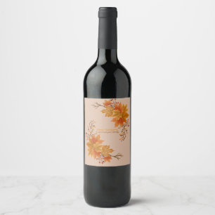 Elegant Thanksgiving Entertaining Wine Label
