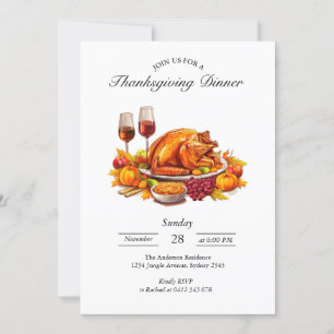 Elegant Thanksgiving Party Invitation Card
