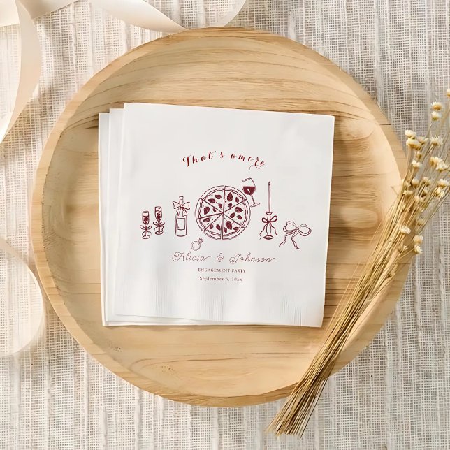 Elegant that’s amore engagement party napkin (Creator Uploaded)