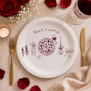 Elegant that’s amore engagement party paper plate
