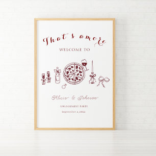 Elegant that’s amore engagement party welcome sign