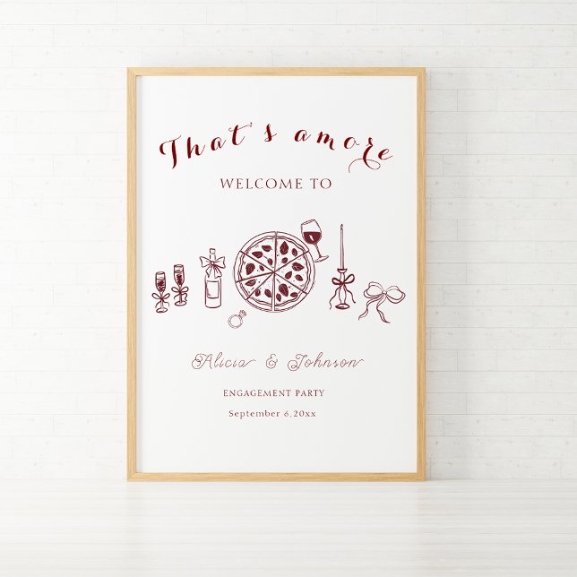 Elegant that’s amore engagement party welcome sign (Creator Uploaded)
