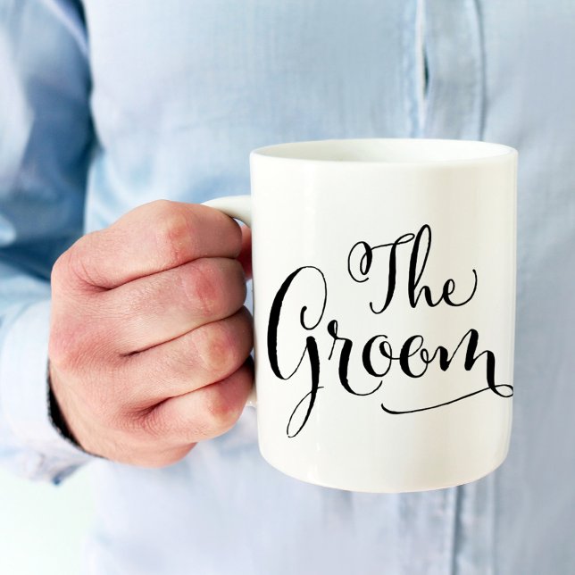 Elegant The Groom Calligraphy Wedding Coffee Mug (Creator Uploaded)
