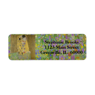Elegant "The Kiss" Couple Return Address Label