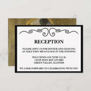 Elegant "The Kiss" Wedding Reception Invitation