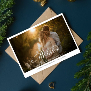 Elegant The More The Merrier Pregnancy Photo Holiday Card