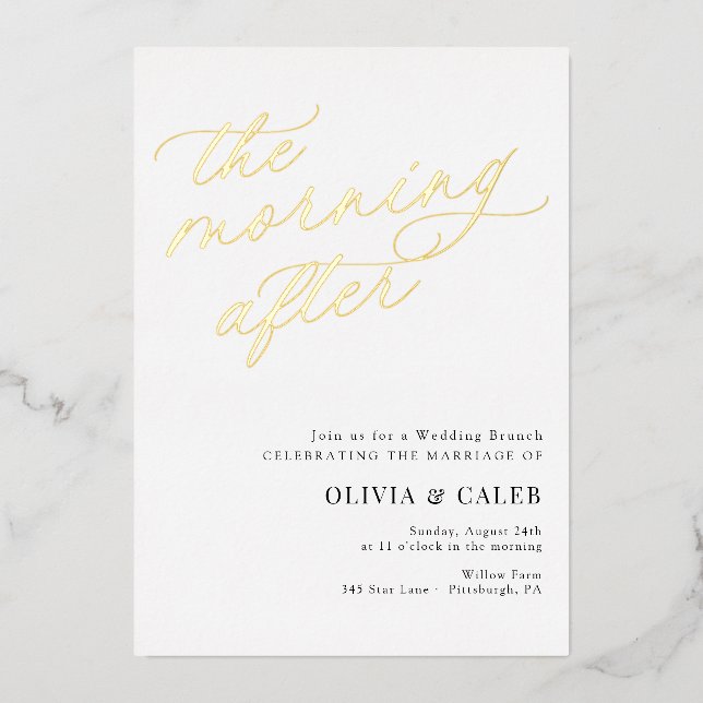 Elegant The Morning After Wedding Brunch  (Front)