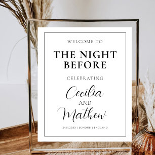 Elegant The Night Before Rehearsal Dinner Welcome Poster