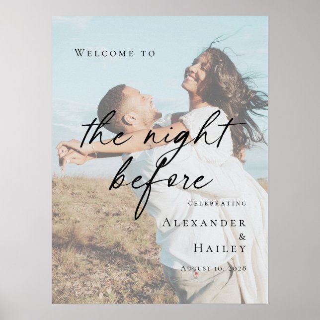 Elegant The Night Before Rehearsal photo welcome Poster (Front)