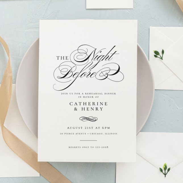 Elegant The Night Before Wedding Rehearsal Dinner Invitation (Creator Uploaded)