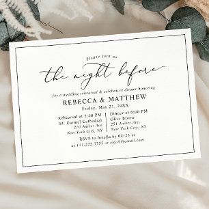 Elegant The Night Before Wedding Rehearsal Dinner Invitation