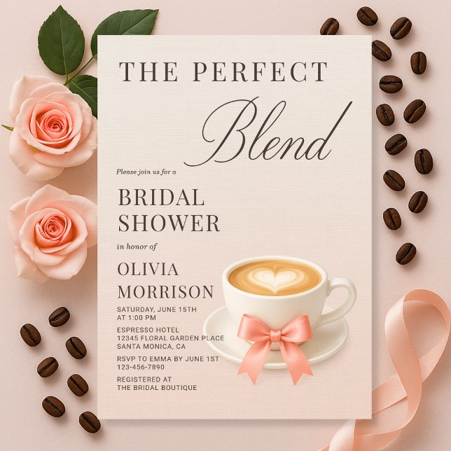 Elegant The Perfect Blend Coffee Bridal Shower Invitation (Creator Uploaded)