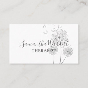 Elegant Therapist Illustrated Flowers In The Wind Business Card