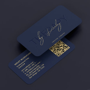 Elegant Therapist Physiotherapist Dark Navy Blue Business Card