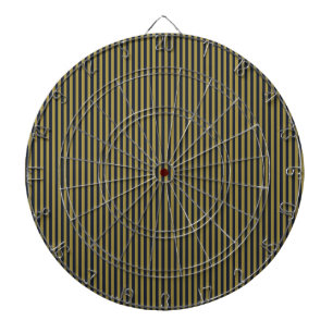 Elegant Thin Gold & Navy Blue Vertical Stripes Dartboard