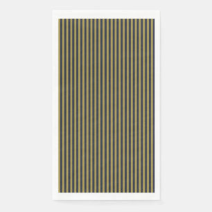 Elegant Thin Gold & Navy Blue Vertical Stripes Napkin