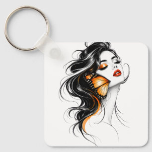 Elegant Three Butterfly Abstract Art-Keychain Key Ring
