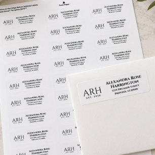 Elegant Three Letter Monogram Return Address Label
