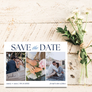 Elegant Three Photo Wedding Save The Date